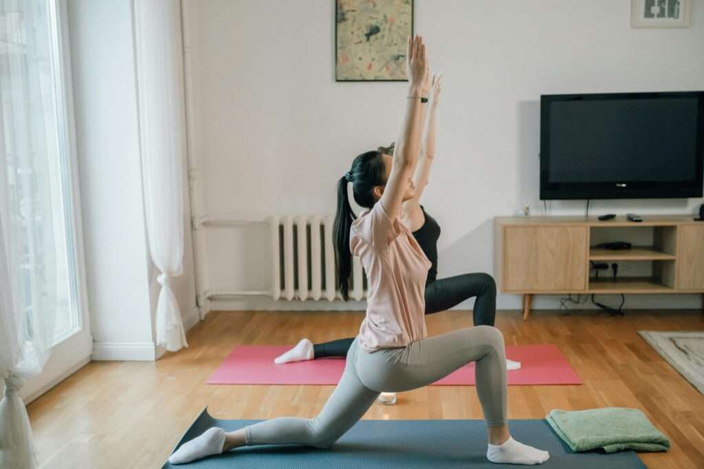 Women Doing Yoga at Home